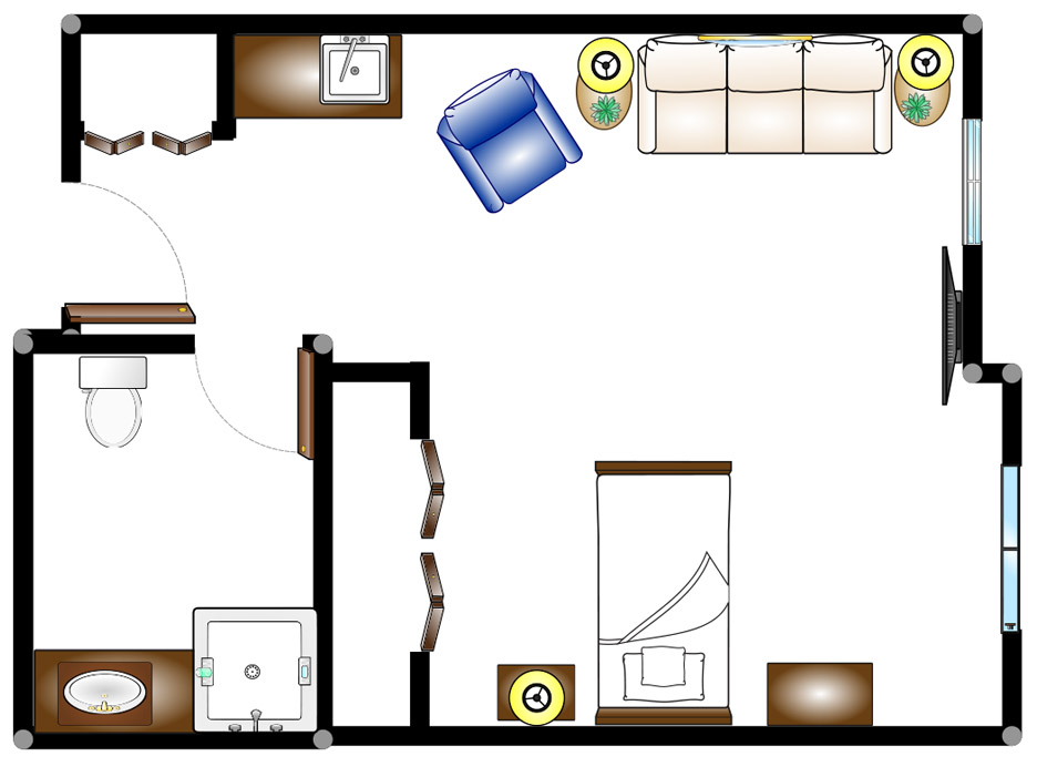 Studio floor plan at Cranberry Park